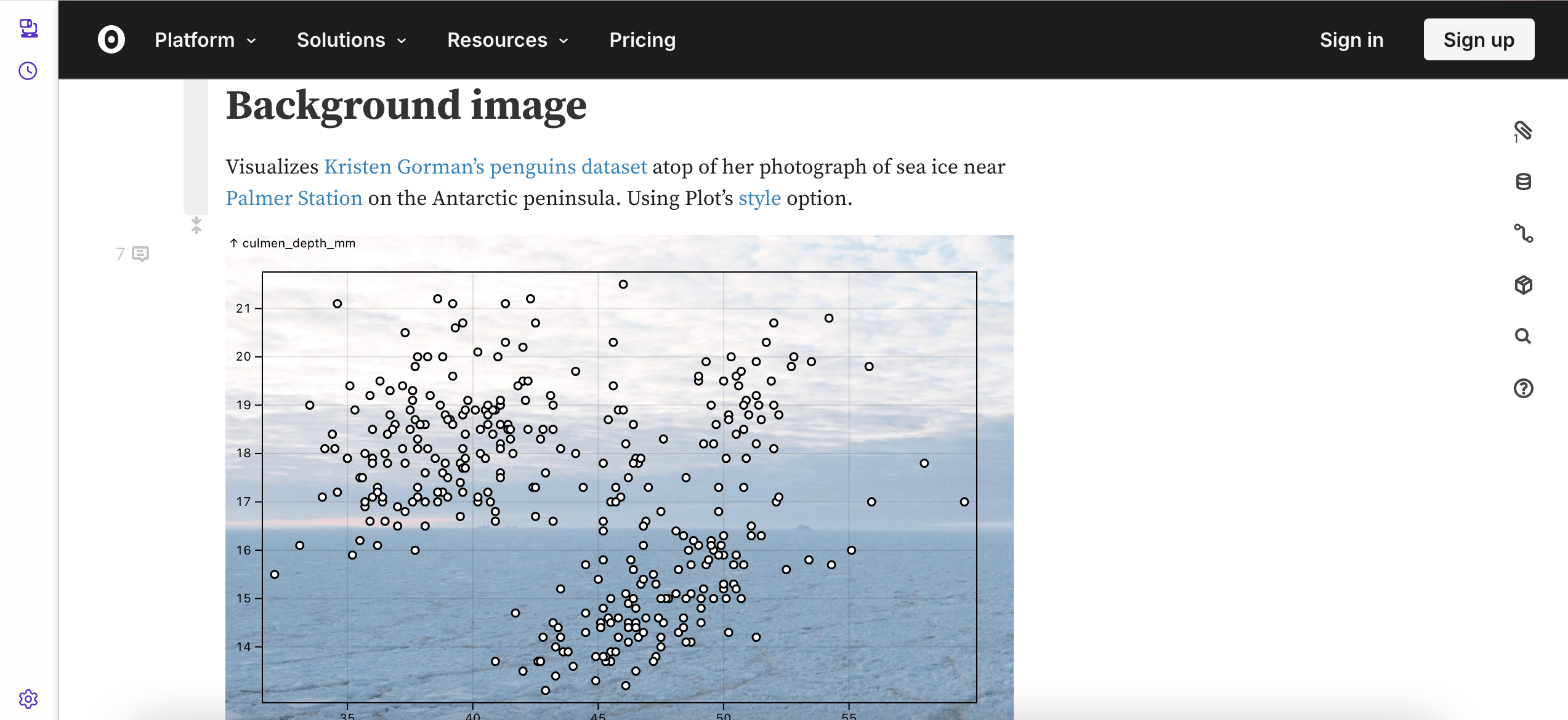 D3 example showing dots plotted against a background image